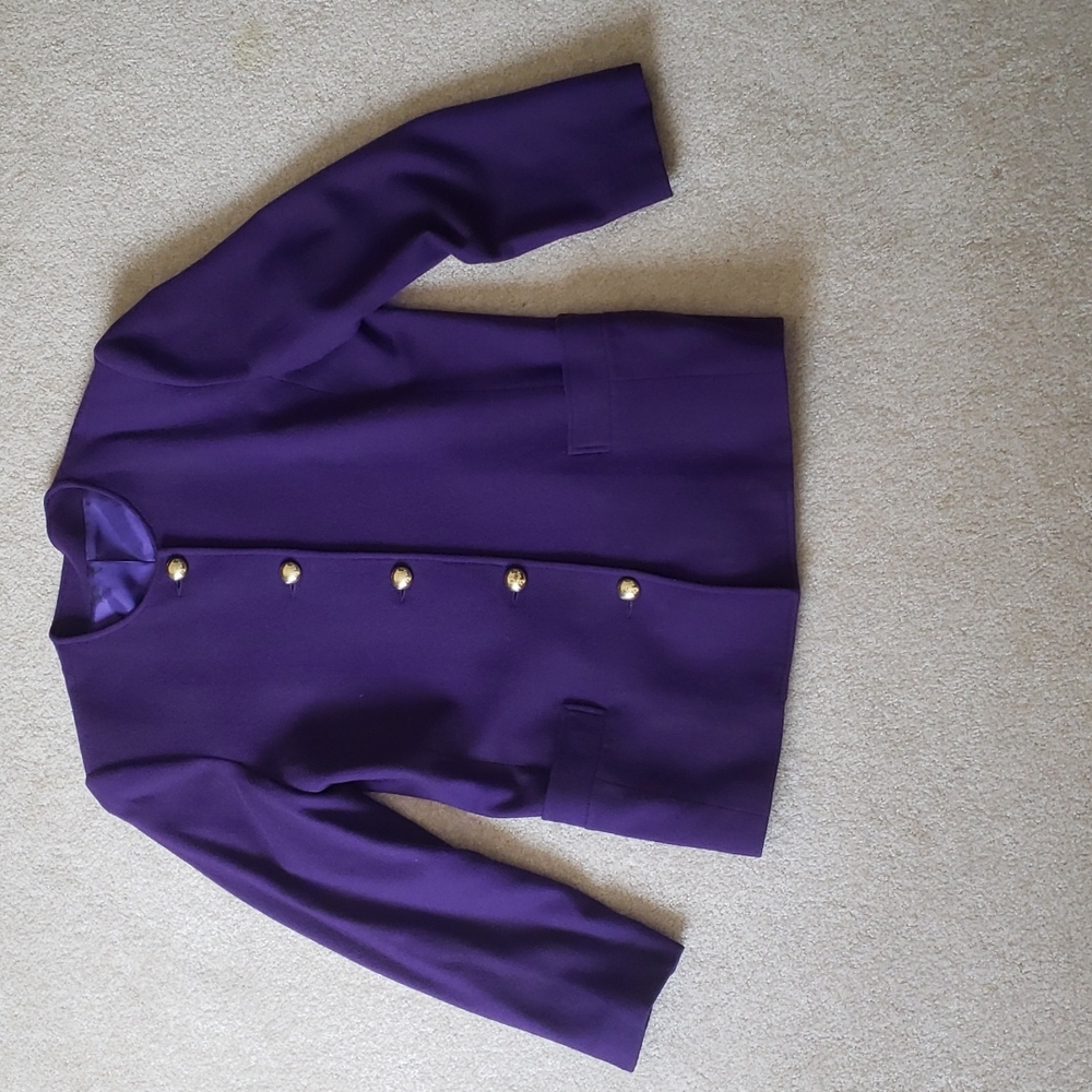 GUC Purple Wool Blazer Jacket, Size 10